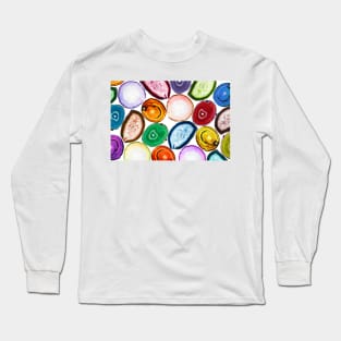 Colorful mosaic made of backlit agate stones Long Sleeve T-Shirt